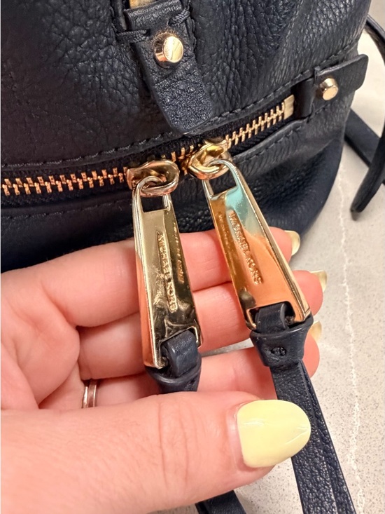 Michael Kors Black Leather Mini Backpack with Gold Hardware
